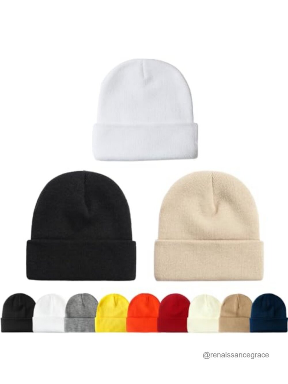 3 Pack Knit Beanie Hats for Men Women Winter Skullies Soft Stretch